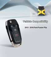 FILP Key Fob 315MHZ Replacement for 2013-2016 Ford Fusion N5F-A08TAA Self Programmable Remote Control